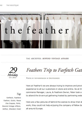 Rewind Vintage featured in Feathers Fashion blog