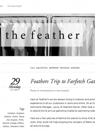 Rewind Vintage featured in Feathers Fashion blog black and white