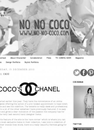 Rewind Vintage featured in No Coco blog black and white