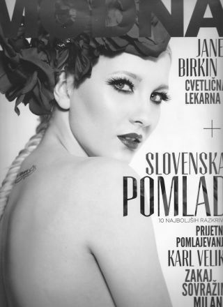 Rewind Vintage featured in Modna Jana magazine black and white