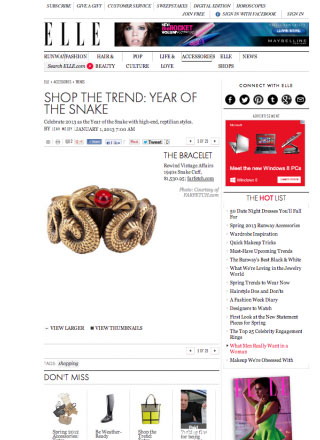 Rewind Vintage featured in Elle magazine