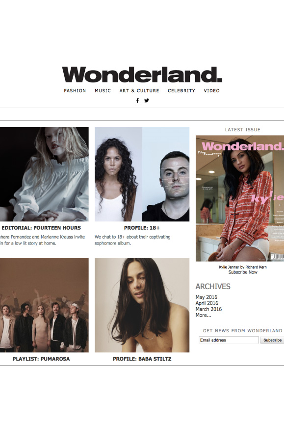 Rewind featured in Wonderland magazine